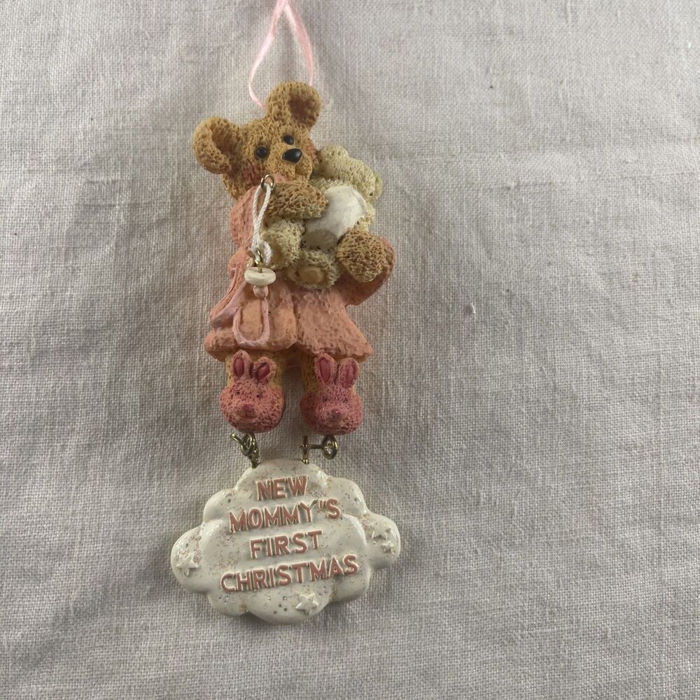 Vintage Kurt S Adler New Mommy Ornament Pink Bear Good Condition